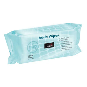 Adult Wipes, 80 Sheets, 21cm x 26cm