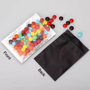 Resealable Black Candy Pouch Aluminum - Mylar Bag