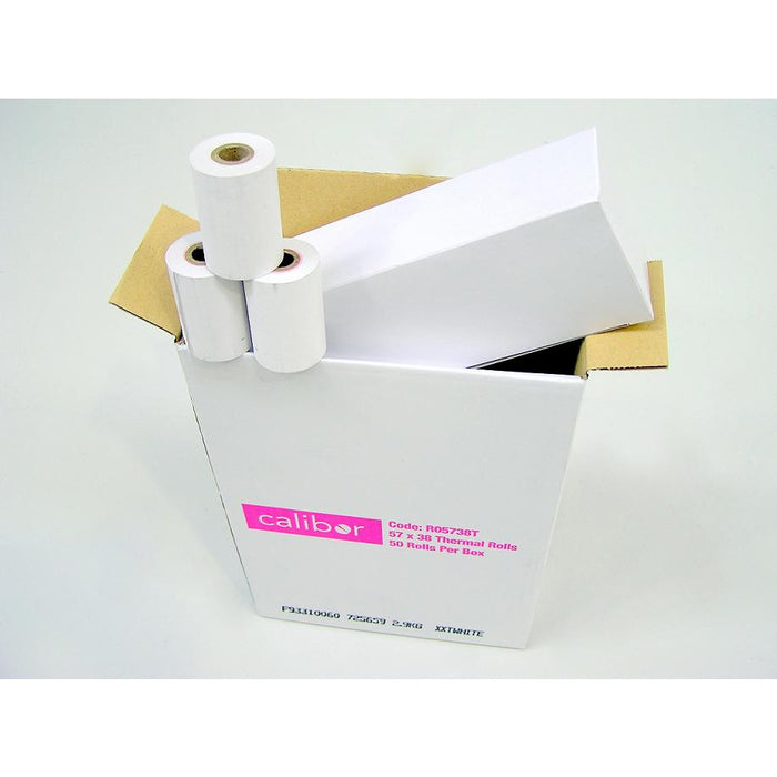 Calibor Thermal Printer rolls 57 x 38 – 50 rolls/box (EFTPOS)